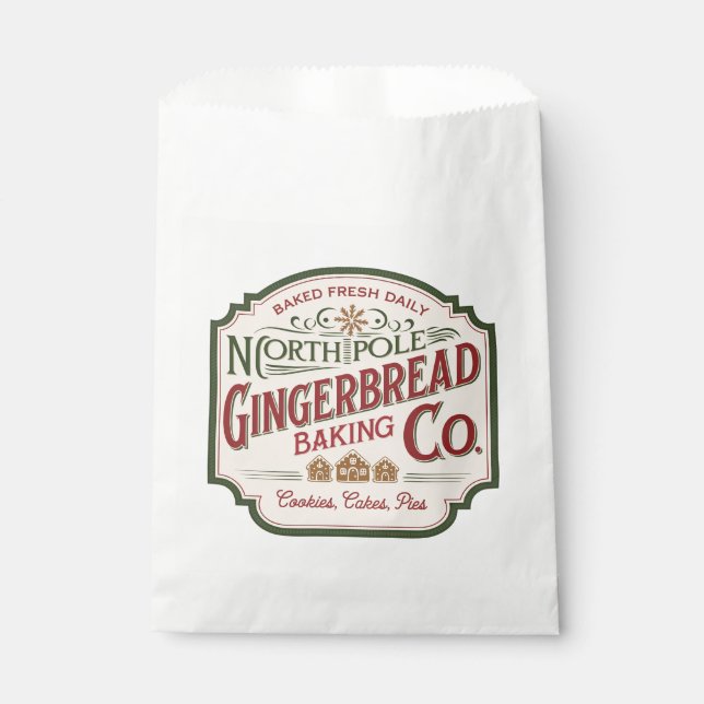 Sachets En Papier Festif Noël gingerpain de boulangerie (Devant)