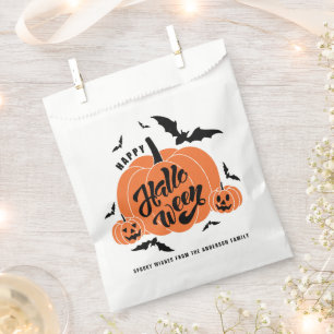 Sachets En Papier Festive Citrouille Éffrayante fête d'Halloween