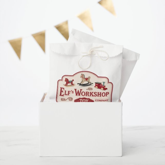Sachets En Papier Festive Noël Elf atelier fête (Fête)
