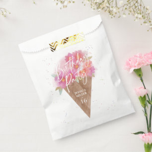 Sachets En Papier Fête d'anniversaire à la crème glacée florale