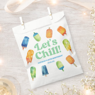 Sachets En Papier Fête d'anniversaire Chill Blue Retro Popsicle