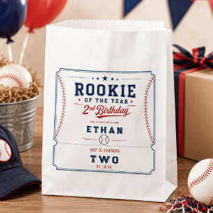 Sachets En Papier Fête d'anniversaire de 2 ans Rookie of the Year Ba
