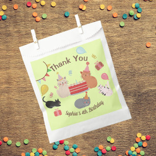 Sachets En Papier Fête d'anniversaire de chats de dessin animé