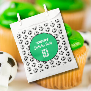 Sachets En Papier Fête d'anniversaire de football garçon vert
