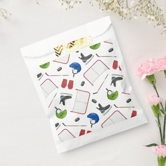 Sachets En Papier Fête d'anniversaire de hockey sur glace (Scellé)