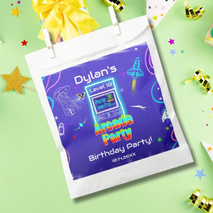 Sachets En Papier Fête d'anniversaire de jeu de rétro arcade