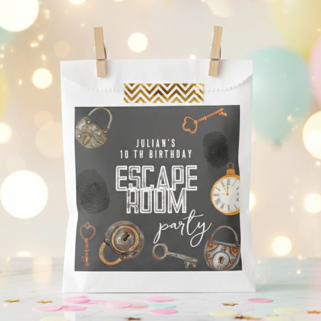 Sachets En Papier Fête d'anniversaire de la chambre d'évasion (Créateur téléchargé)