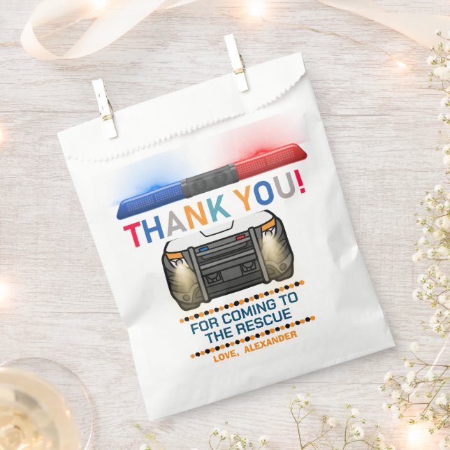 Sachets En Papier Fête d'anniversaire de la police (Coupé)