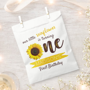 Sachets En Papier Fête d'anniversaire de Little Sunflower 1 an