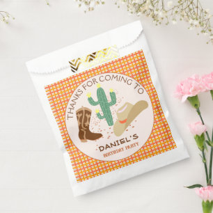 Sachets En Papier Fête d'anniversaire de petit cow-boy et cactus sym