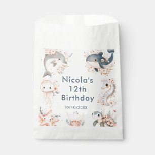 Sachets En Papier Fête d'anniversaire des animaux sous la mer