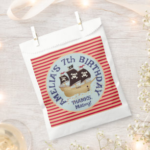 Sachets En Papier Fête d'anniversaire des enfants Bateau Pirate