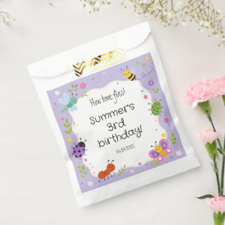 Sachets En Papier Fête d'anniversaire des filles avec des bugs migno