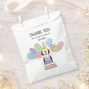 Sachets En Papier Fête d'anniversaire du caniche noir et blanc