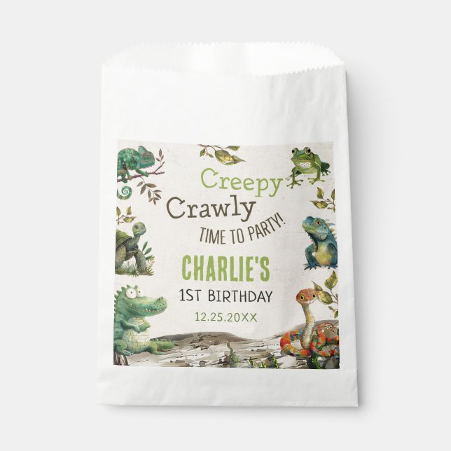 Sachets En Papier Fête d'anniversaire du reptile Show (Devant)
