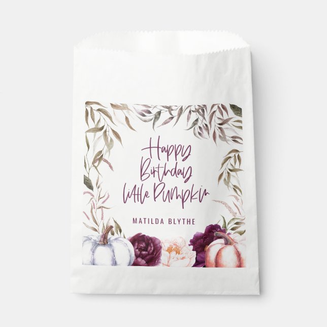 Sachets En Papier Fête d'anniversaire d'un petit citrouille à l'auto (Devant)