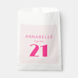 Sachets En Papier Fête d'anniversaire moderne 21e Vingt et une rose