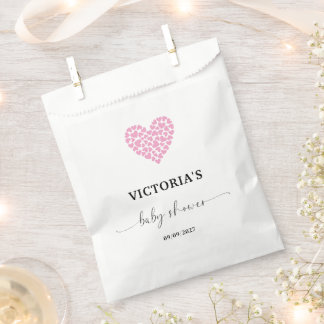Sachets En Papier Fête de Baby shower de fille au coeur rose