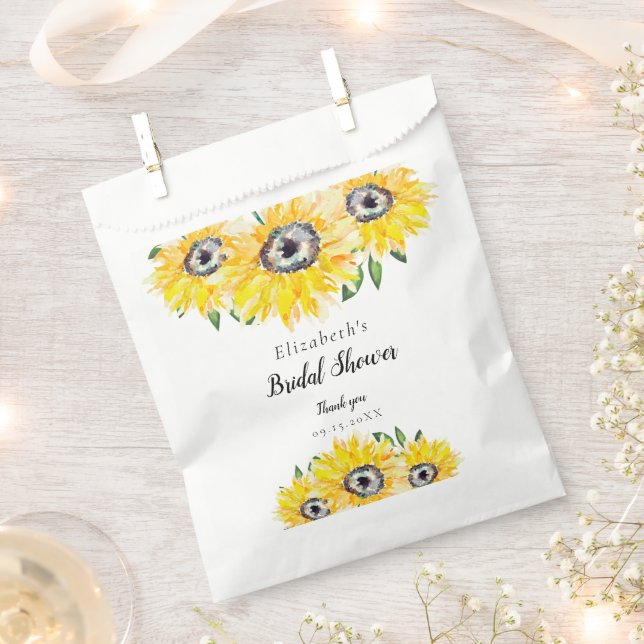 Sachets En Papier Fête de Fiançailles Tournesol Rustique Floral (Coupé)