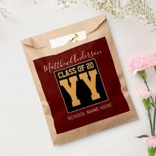 Sachets En Papier Fête de fin d'études Élégante Bourgogne Promotion
