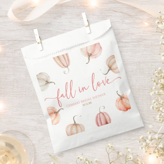Sachets En Papier Fête de mariage automnal Citrouille rose (Coupé)