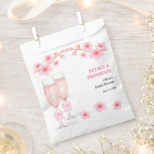 Sachets En Papier Fête de mariage aux pétales florales à ruban rose