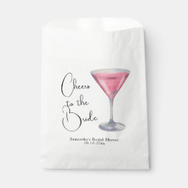 Sachets En Papier Fête de mariage avec cocktail rose aquarelle