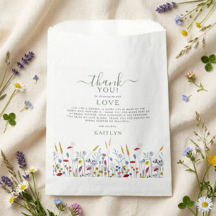 Sachets En Papier Fête de mariage champ de fleurs sauvages Amour en