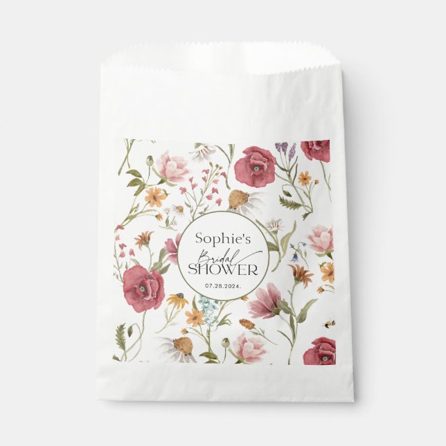 Sachets En Papier Fête de mariage floral  (Devant)