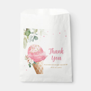 Sachets En Papier Fête de naissance bébé glace rose