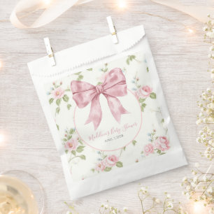 Sachets En Papier Fête de naissance florale pour fille rose Préparat