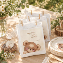 Fête de naissance ourson mignon forêt aquarelle