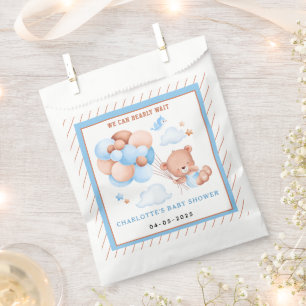 Sachets En Papier Fête de naissance Ourson “On peut à peine attendre