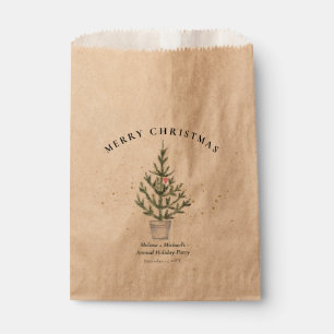 Sachets En Papier Fête de Noël du sapin d'aquarelle mignonne