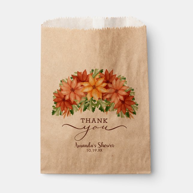 Sachets En Papier Fête des mariées automne fleurs d'automne (Devant)