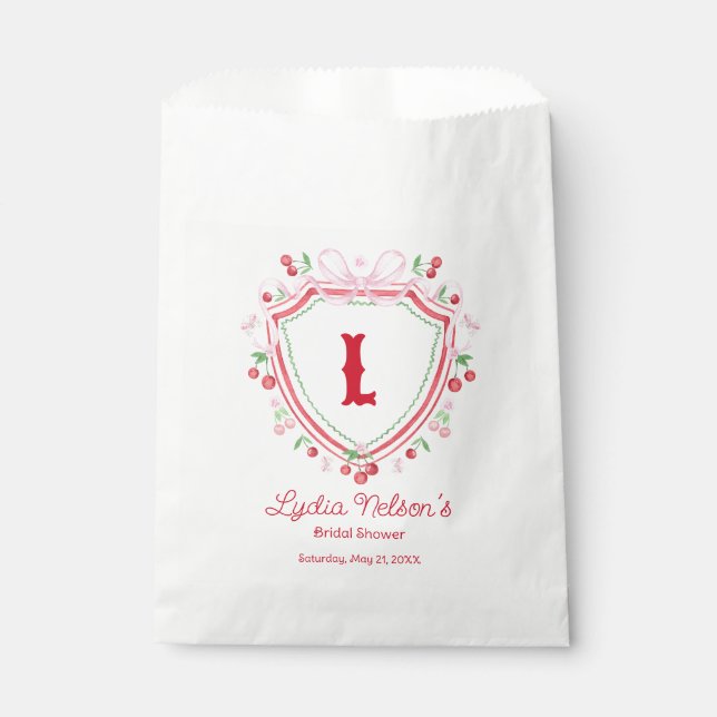 Sachets En Papier Fête des mariées Coquette Cherry Monogam (Devant)