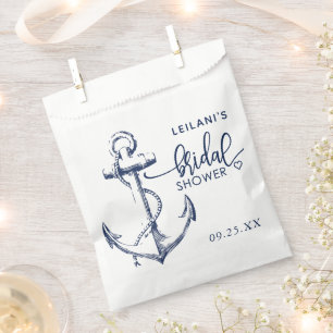 Sachets En Papier Fête des mariées d'Ancres nautiques blanc