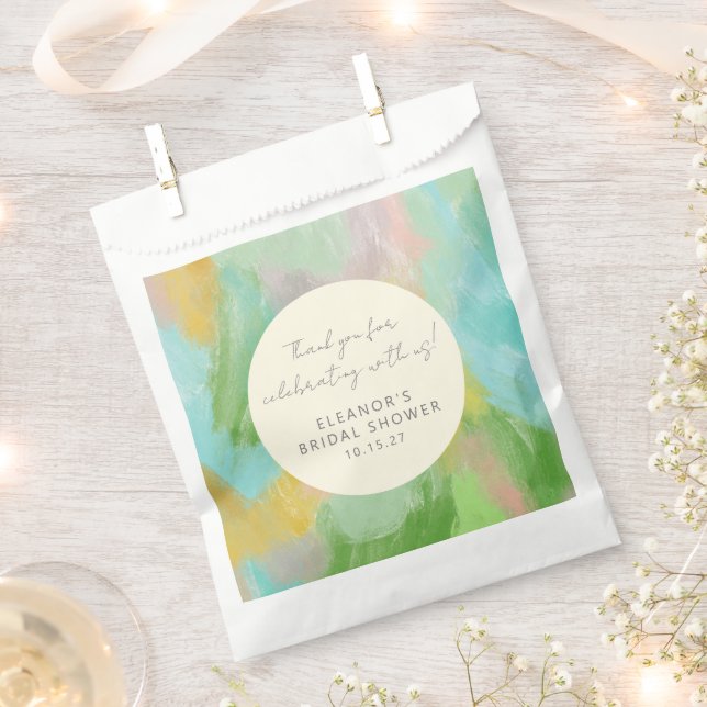 Sachets En Papier Fête des mariées d'aquarelle Abstraite Merci perso (Coupé)