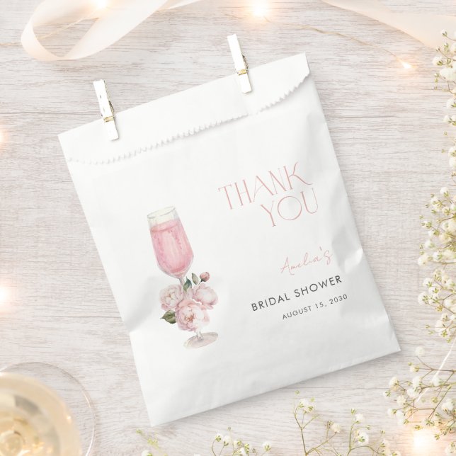Sachets En Papier Fête des mariées de Merci rose moderne (Coupé)