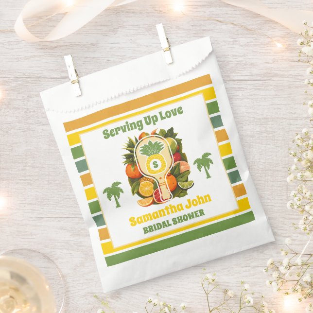 Sachets En Papier Fête des mariées de Pickleball d'ananas tropicale  (Coupé)