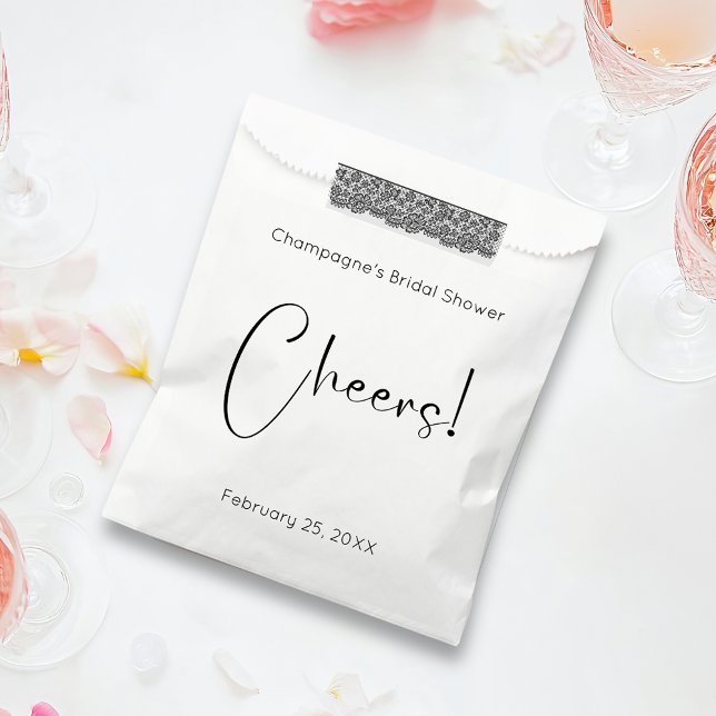 Sachets En Papier Fête des mariées de script moderne (Créateur téléchargé)
