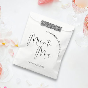 Sachets En Papier Fête des mariées de script moderne Mlle à Mme.