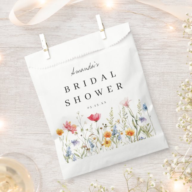 Sachets En Papier Fête des mariées fleur sauvage (Coupé)