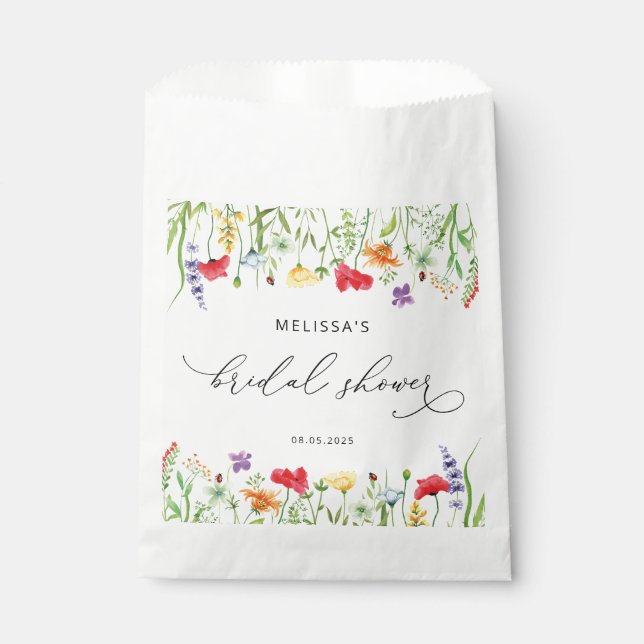 Sachets En Papier Fête des mariées fleur sauvage (Devant)