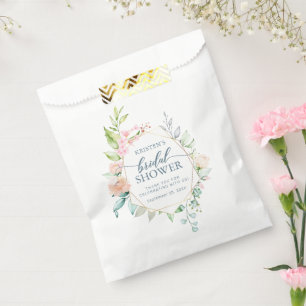 Sachets En Papier Fête des mariées fleurie Géométrique Gold Pastel