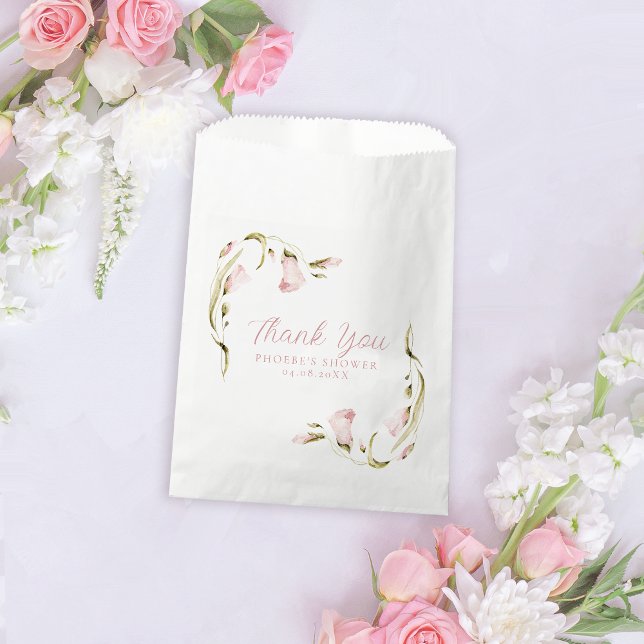 Sachets En Papier Fête des mariées florale d'aquarelle (Créateur téléchargé)