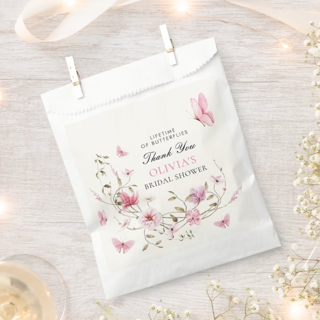 Sachets En Papier Fête des mariées florale des papillons (Coupé)