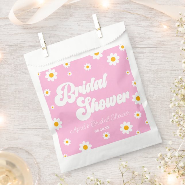 Sachets En Papier Fête des mariées florale rose Retro (Coupé)