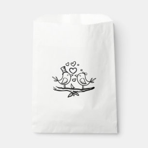 Sachets En Papier Fête des mariées Lovebirds noir blanc Mariage