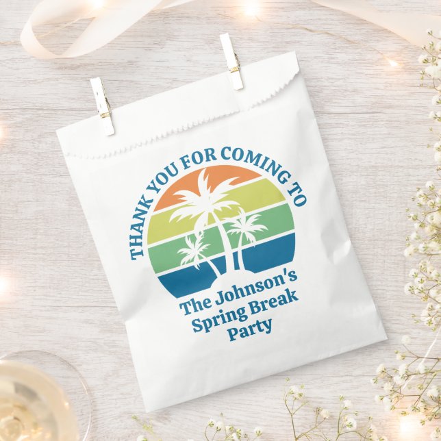 Sachets En Papier Fête des palmiers de l'île tropicale personnalisab (Coupé)